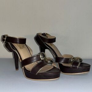 Moschino Brown leather Strappy Heels